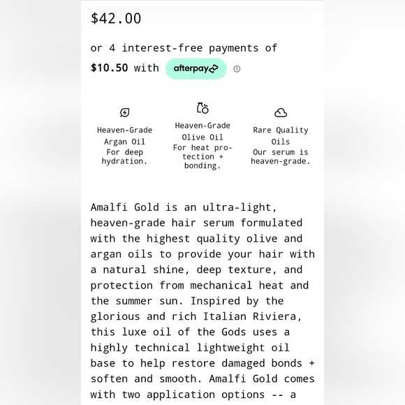 DEW OF THE GODS Amalfi Gold Hair Serum - Picture 3 of 13